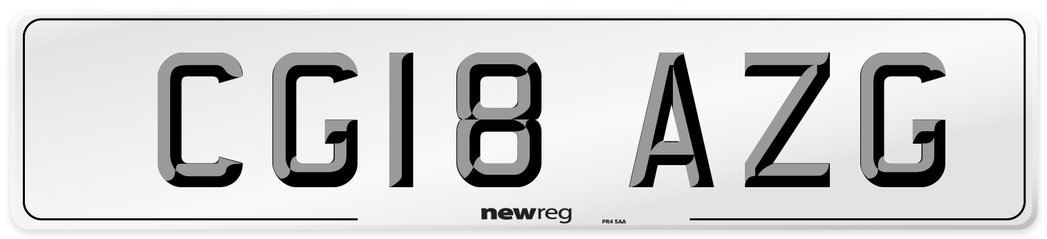 CG18 AZG Number Plate from New Reg